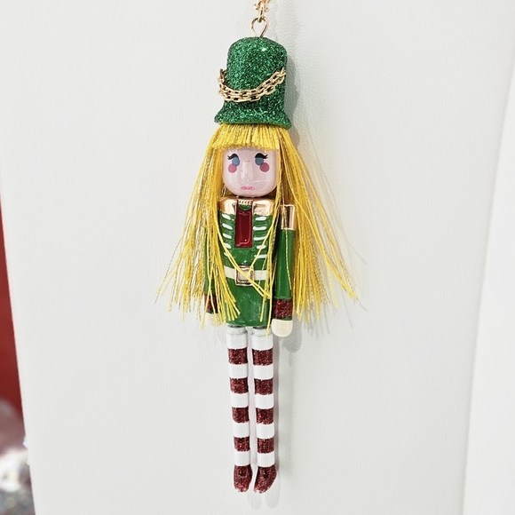 Betsey Johnson Necklace Nutcracker Pendant Sparkle Christmas Gift Winter - Picture 1 of 6